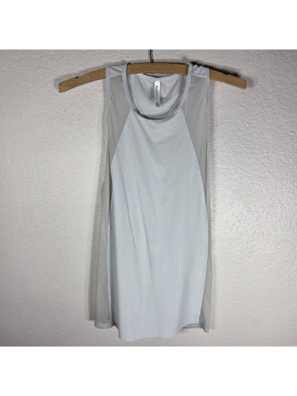 Athleta Ultimate Hybrid Tank Top Semi Sheer Womens Size M Light Blue Racerback